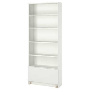 BILLY Bookcase with drawer, white, 80x30x202 cm