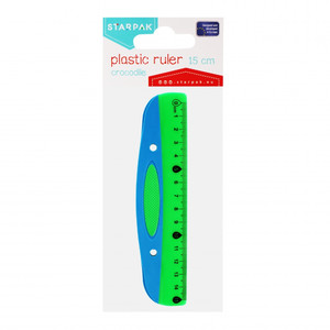 Starpak Plastic Ruler 15cm, dark blue/green