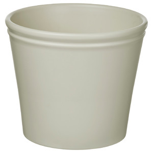 KÖRSBÄRSBJÖRK Plant pot, light grey/beige, 19 cm