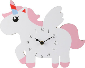 Children's Wall Clock Unicorn, pink/red