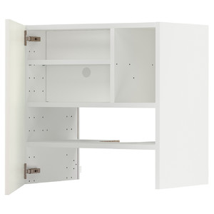 METOD Wall cb f extr hood w shlf/door, white/Veddinge white, 60x60 cm
