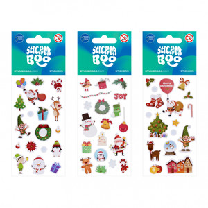 Christmas Graphic Stickers, Assorted