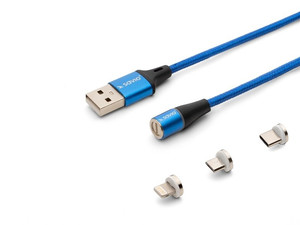 Savio Cable USB Magnetic 3in1 CL-157, blue