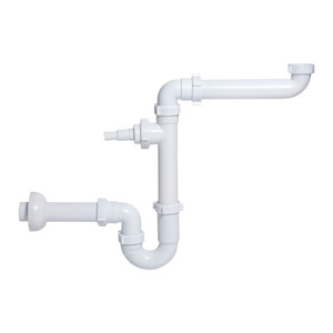 Semi-siphon for 1-bowl sink