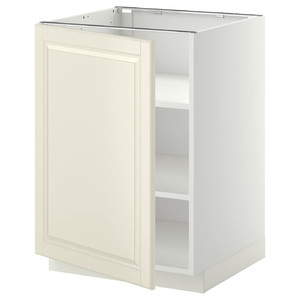 METOD Base cabinet with shelves, white/Bodbyn off-white, 60x60 cm