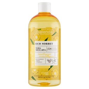 Bielenda Eco Sorbet Pineapple Moisturizing & Illuminating Micellar Water 99% Natural Vegan 500ml