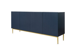 Four-Door Cabinet Nicole 200 cm, dark blue, gold legs