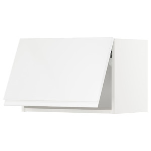 METOD Wall cabinet horizontal w push-open, white/Voxtorp high-gloss/white, 60x40 cm