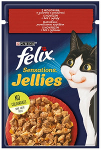 Felix Sensations Jellies with Beef Wet Cat Food 85g
