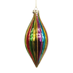 Christmas Bauble Icicle Rainbow 6.5 x 14 cm, glass