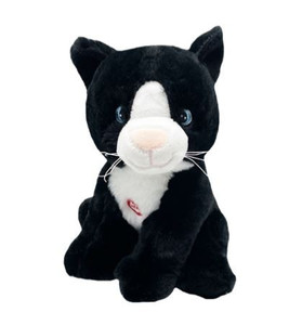 Tulilo Soft Plush Toy Cat Emil with Sound 20cm, black, 0+