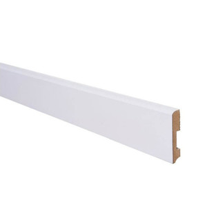 MDF Skirting Board Foge LB1 8 cm 2 m, semi-matt white