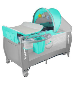 Lionelo Baby Bed Sven, grey/turquoise