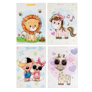 Gift Bag Animals 370x500, assorted, 12pcs