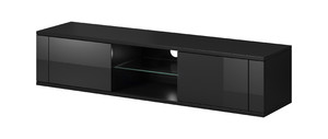 TV Cabinet Hit, matt black/high-gloss black