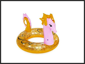 Bestway Inflatable Swim Ring Seahorse Glitter 115x104cm