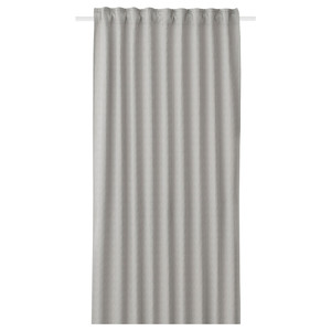 RYSSBRÄKEN Room darkening curtain, 1 piece, light grey, 140x300 cm