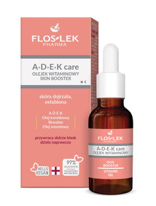 FLOS-LEK A+D+E+K care Vitamin Oil Skin Booster Vegan 97% Natural 30ml