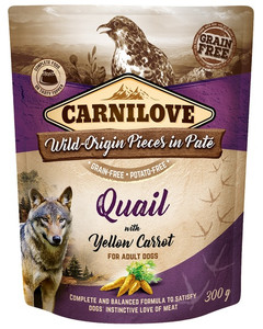 Carnilove Dog Food Quail & Yellow Carrot in Pate 300g