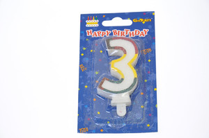 Birthday Candle 3 Glitter
