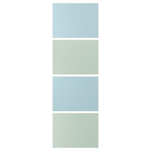 MEHAMN 4 panels for sliding door frame, light blue/light green, 75x236 cm