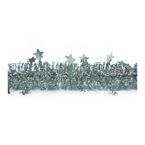 Christmas Garland with Stars 70 mm x 2 m, silver