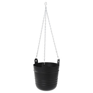 PÄRLRÖNN Hanging planter, in/outdoor/black, 15 cm