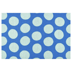 KÖRFÄLTSPIL Door mat, blue green/circle pattern, 40x60 cm