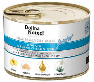 Dolina Noteci Premium Dog Wet Food for Small Breeds Junior with Lamb Stomachs 185g