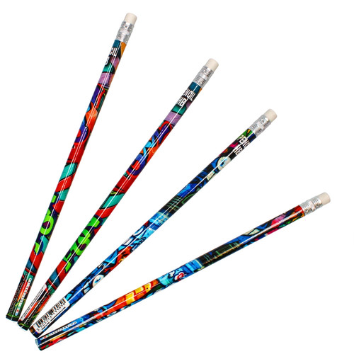 Pencil Set Graffiti 4-pack, assorted patterns