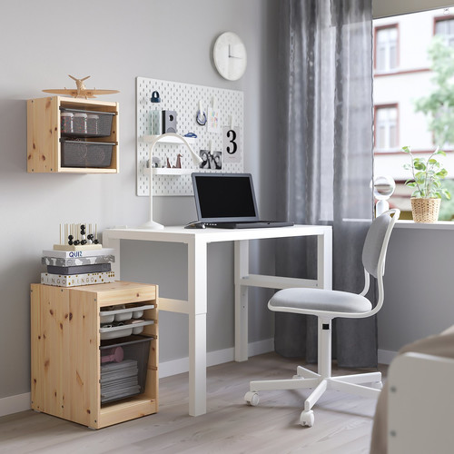 TROFAST Wall storage, light white stained pine/dark grey, 32x21x30 cm