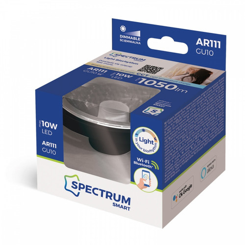 Spectrum Smart Bulb TUYA WIFI AR111 10W CCT+DIM, black