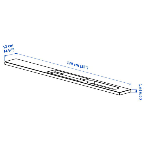MITTZON Plug-in module, white, 140x12 cm