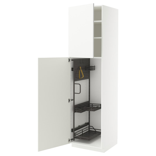 METOD High cabinet with cleaning interior, white/Ringhult white, 60x60x220 cm