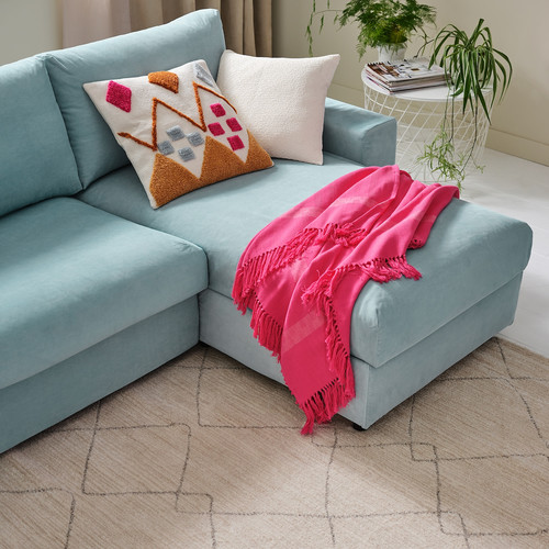 VIMLE 3-seat sofa with chaise longue, Saxemara light blue