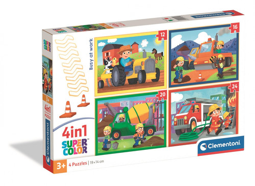 Clementoni Children's Puzzle Busy To Work 4in1 3+