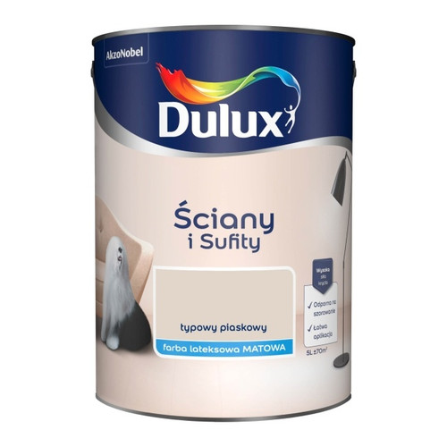 Dulux Walls & Ceilings Matt Latex Paint 5l typical sand