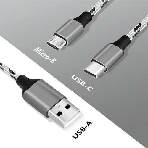 LogiLink USB2.0 cable, A/M to micro-USB + USB-C, 1.2m