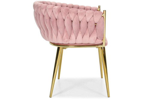 Glamour Braided Chair ROSA, powder pink