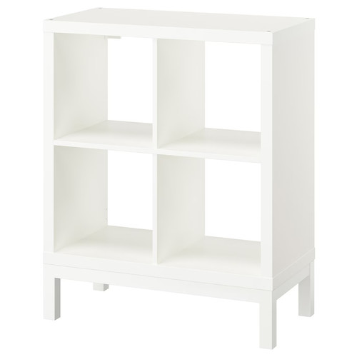 KALLAX Shelving unit with underframe, white/white, 77x94 cm