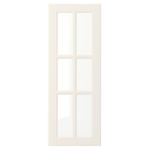 BODBYN Glass door, off-white, 30x80 cm