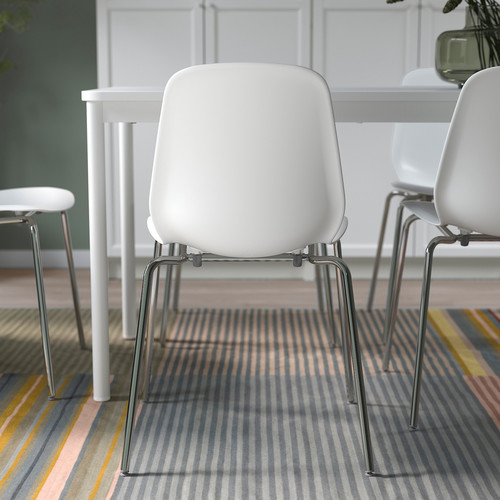 LIDÅS Chair, white/Sefast chrome-plated