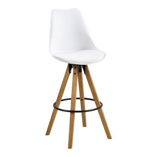 Bar Stool Dima, white/wood