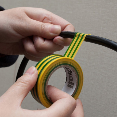 Diall Green & Yellow Electrical Tape 19 mm x 10 m