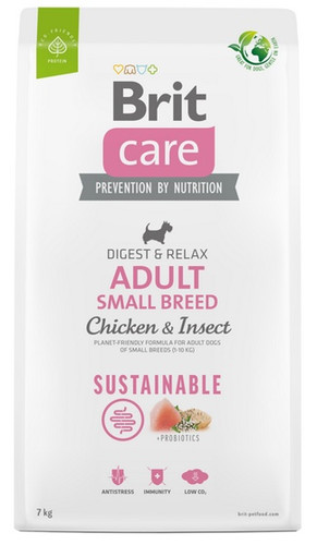 Brit Care Sustainable Adult Small Breed Chicken & Insect Dog Dry Food 7kg