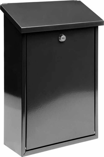 Wall-Mount Letterbox, Black, 400 x 250 x100mm