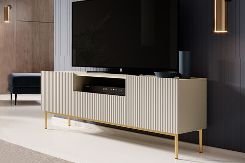 TV Cabinet Nicole 150 cm, cashmere/gold legs