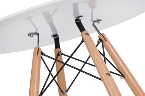 Table DTW 80cm, white/wood