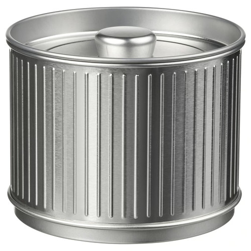 BETTHAJ Tin with lid, for coffee/tea/silver-colour, 0.6 l