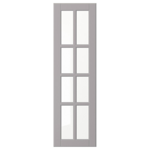 BODBYN Glass door, grey, 30x100 cm